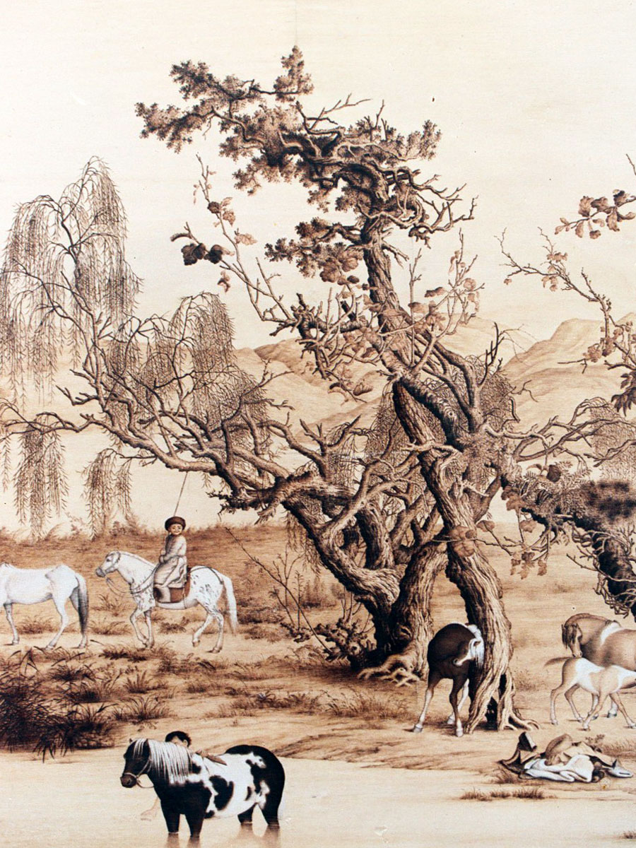 王派烙画山水艺术作品